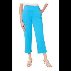 Brandis Dress Out Loud Women's Acquitted Knit Cropped Pants Water Blue - Tall
